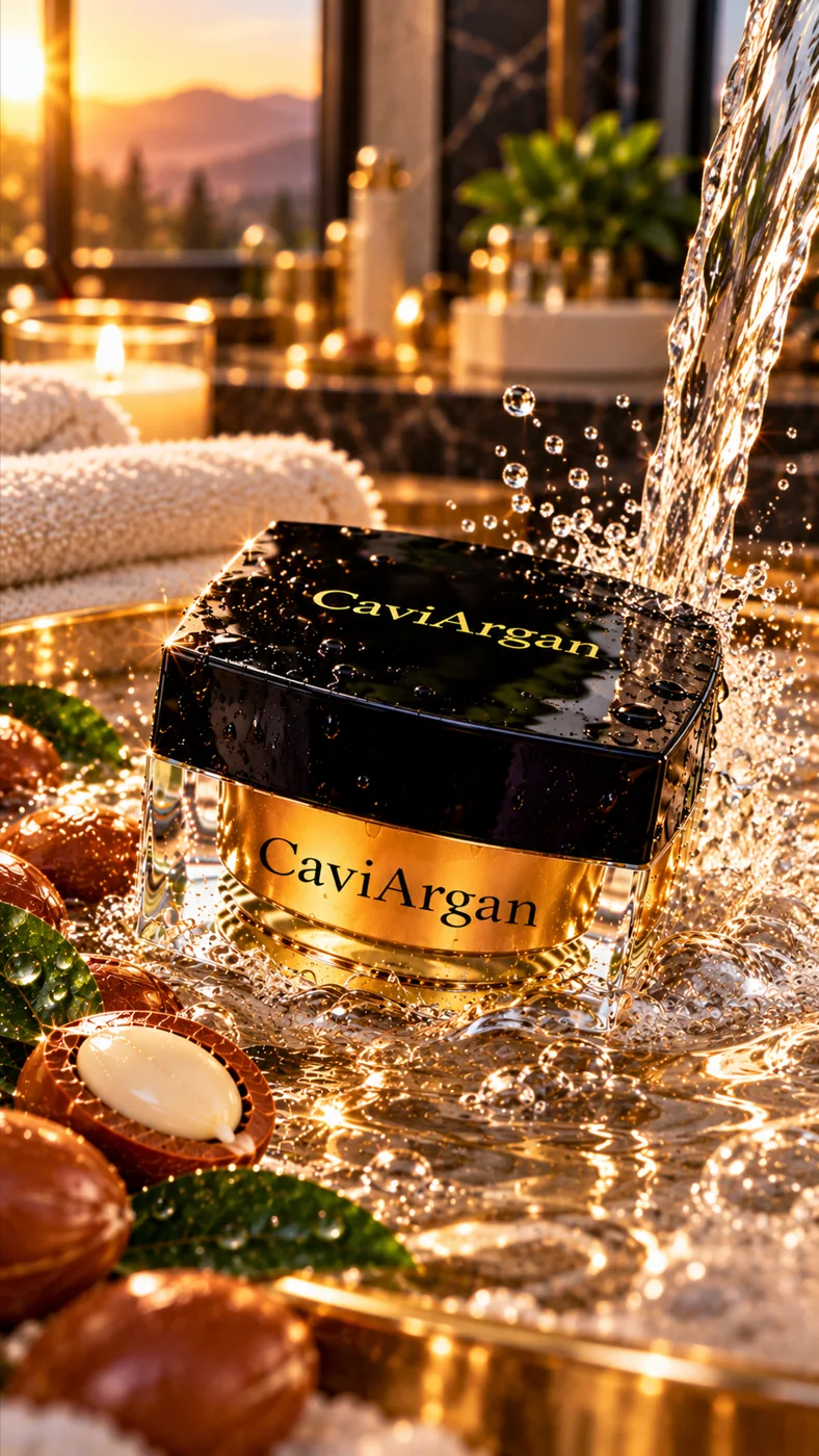 CaviArgan skincare promotional visual